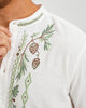 EMBROIDERED LINEN COTTON POPOVER SHIRT - WHITE