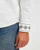 EMBROIDERED LINEN COTTON POPOVER SHIRT - WHITE