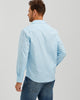 EMBROIDERED LINEN COTTON SHIRT - BLUE