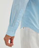 LINEN COTTON BUTTON UP SHIRT - BLUE