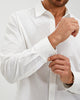 LINEN COTTON BUTTON UP SHIRT - WHITE