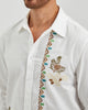 EMBROIDERED LINEN COTTON SHIRT - WHITE