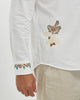 EMBROIDERED LINEN COTTON SHIRT - WHITE