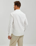 EMBROIDERED LINEN COTTON SHIRT - WHITE