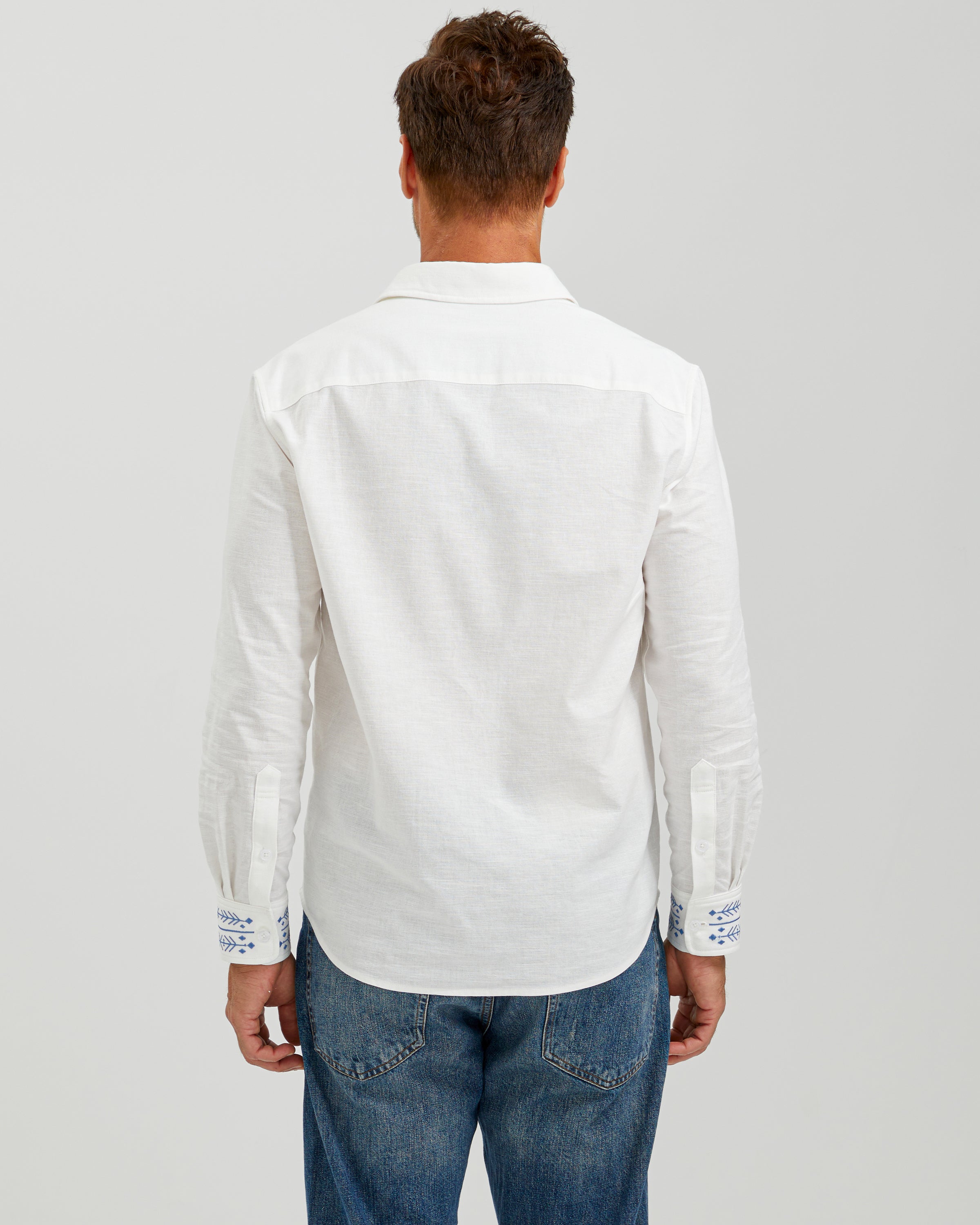 LINEN COTTON SERENITY EMBROIDERED SHIRT
