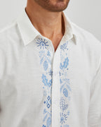 LINEN COTTON SERENITY EMBROIDERED SHIRT