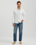 LINEN COTTON SERENITY EMBROIDERED SHIRT