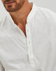 LINEN COTTON POPOVER SHIRT - WHITE