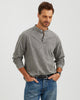 VINTAGE WASHED COTTON HENLEY SHIRT - GRAY