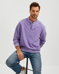VINTAGE WASHED COTTON HENLEY T-SHIRT