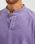 VINTAGE WASHED COTTON HENLEY T-SHIRT