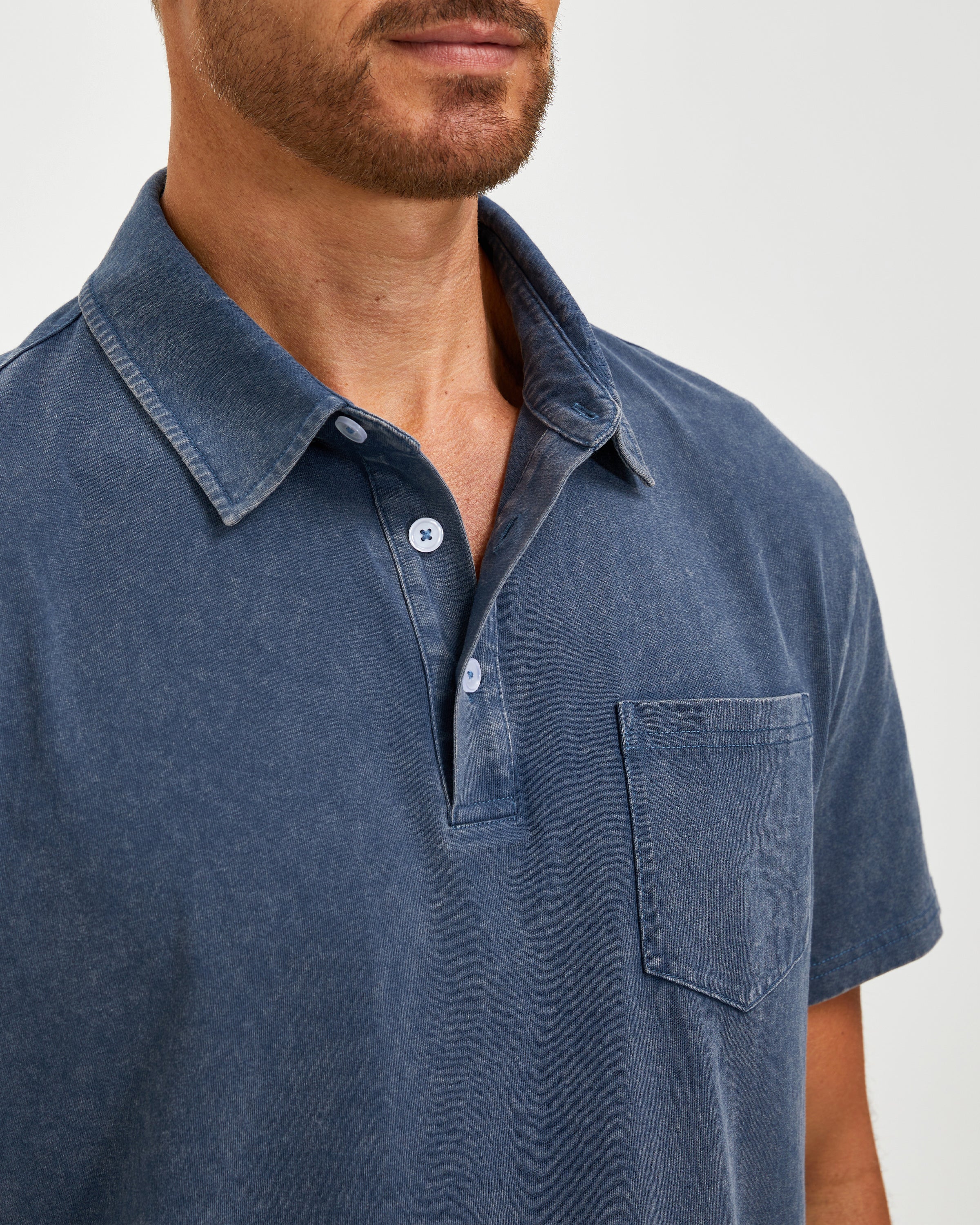 VINTAGE WASHED COTTON POLO SHIRT