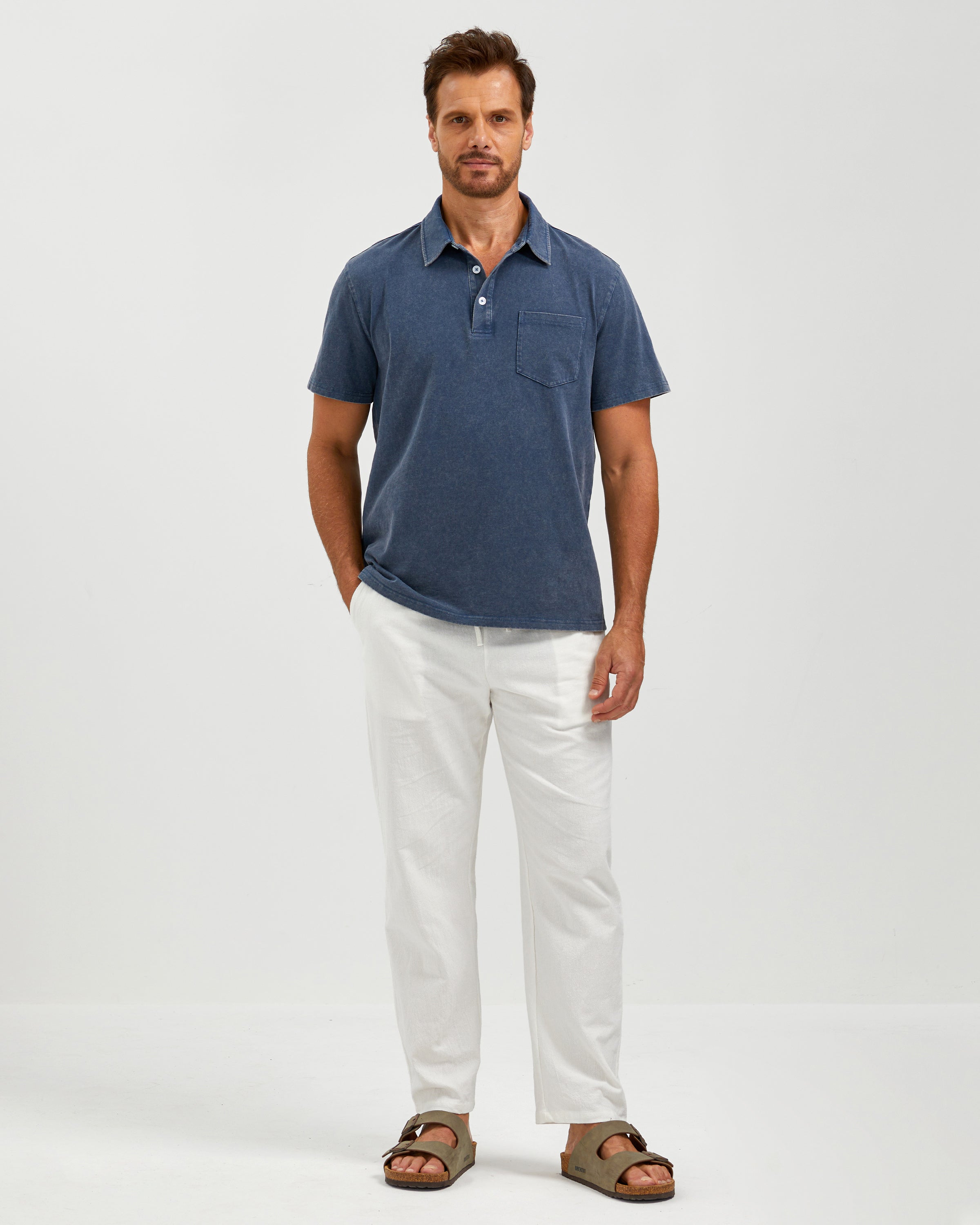 VINTAGE WASHED COTTON POLO SHIRT