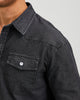 VINTAGE WASHED COTTON WESTERN SHIRT - BLACK