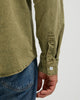 VINTAGE WASHED COTTON WESTERN SHIRT - OLIVE GREEN