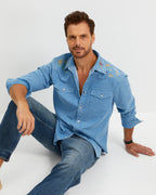 EMBROIDERED WASHED COTTON SHIRT