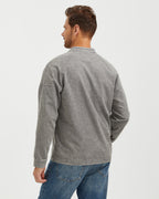 EMBROIDERED WASHED COTTON HENLEY T-SHIRT