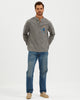 EMBROIDERED WASHED COTTON HENLEY T-SHIRT