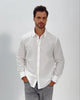 LINEN COTTON BUTTON UP SHIRT - WHITE