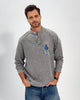 EMBROIDERED WASHED COTTON HENLEY T-SHIRT